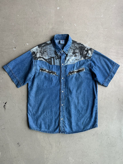 1980s HALF SLEEVE DENIM SHIRT