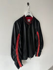 ARMANI COLLEZIONI - 1990s BIKER LEATHER JACKET WITH CURVED SLEEVE