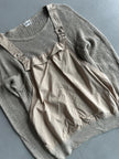 1980s SOFT KNIT JUMPER WITH DUNGAREE STYLE FRONT