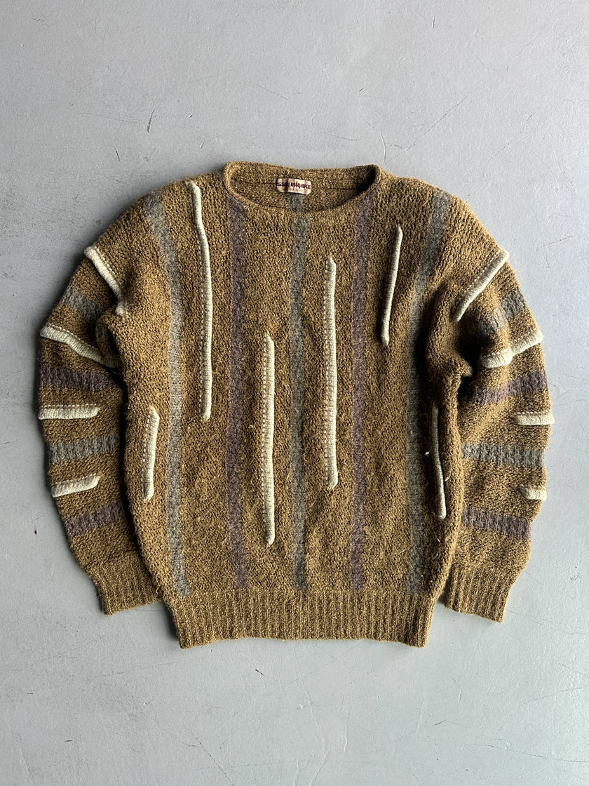 ISSEY MIYAKE - early 1980s 3D KNIT JUMPER WITH PADDED SHOULDERS