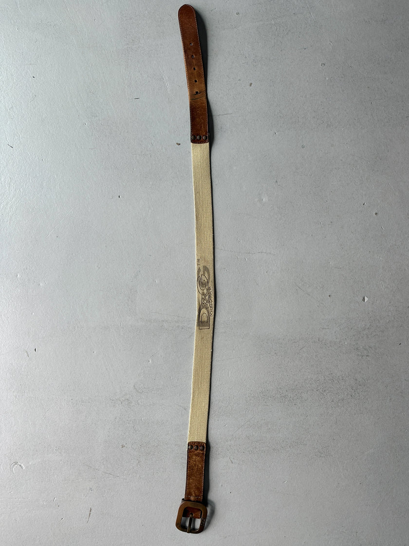 DOLCE & GABBANA - F/W 2003 CANVAS AND LEATHER BELT WITH BRASS BUCKLE