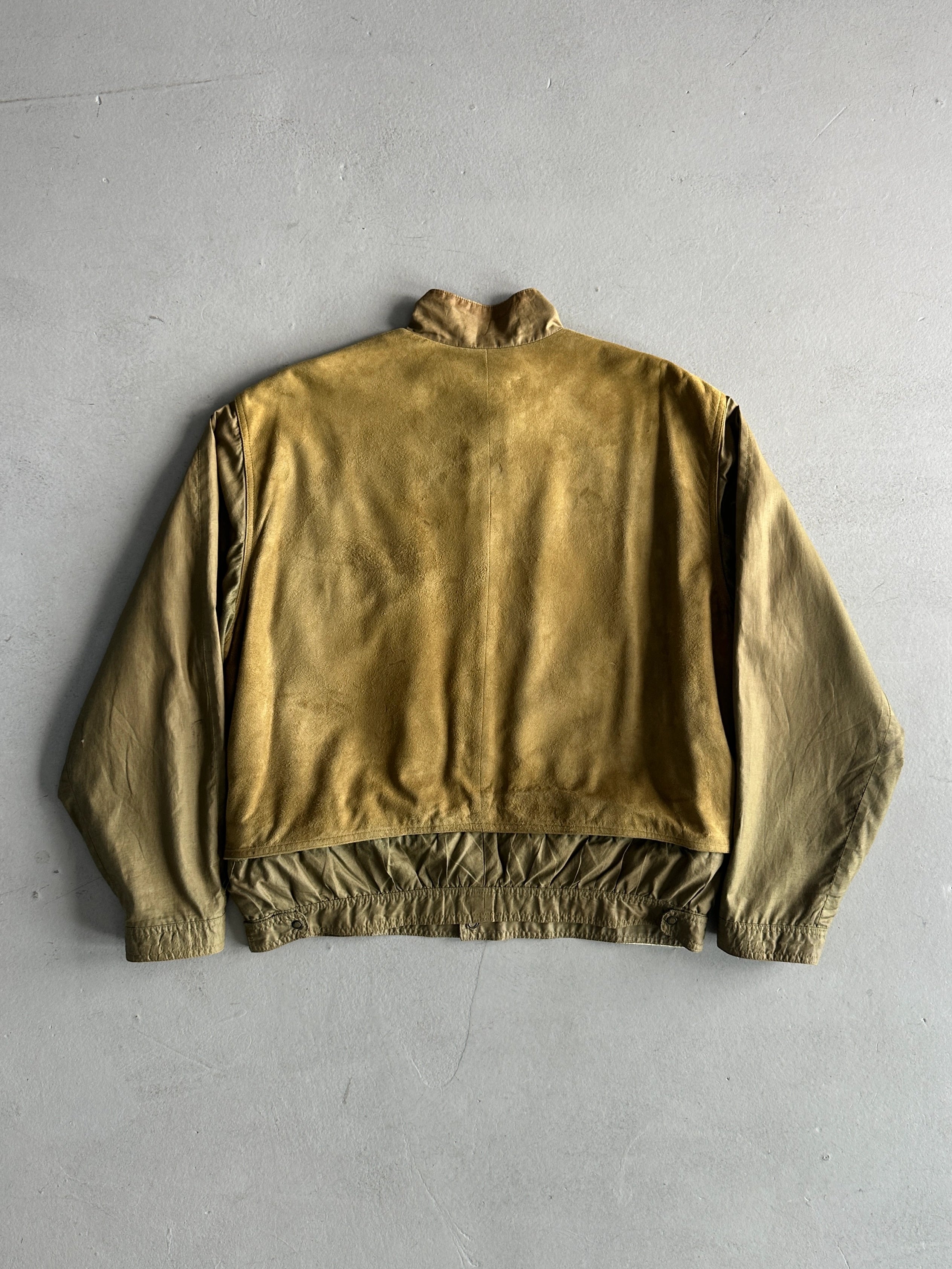 1980s PANELED SUEDE BOMBER JACKET