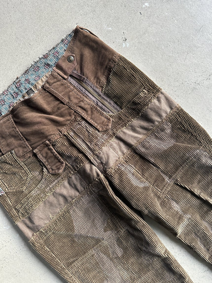 MARITHÉ + FRANÇOIS GIRBAUD - 2000s CORDUROY CARGO TROUSERS WITH SIDE ZIP