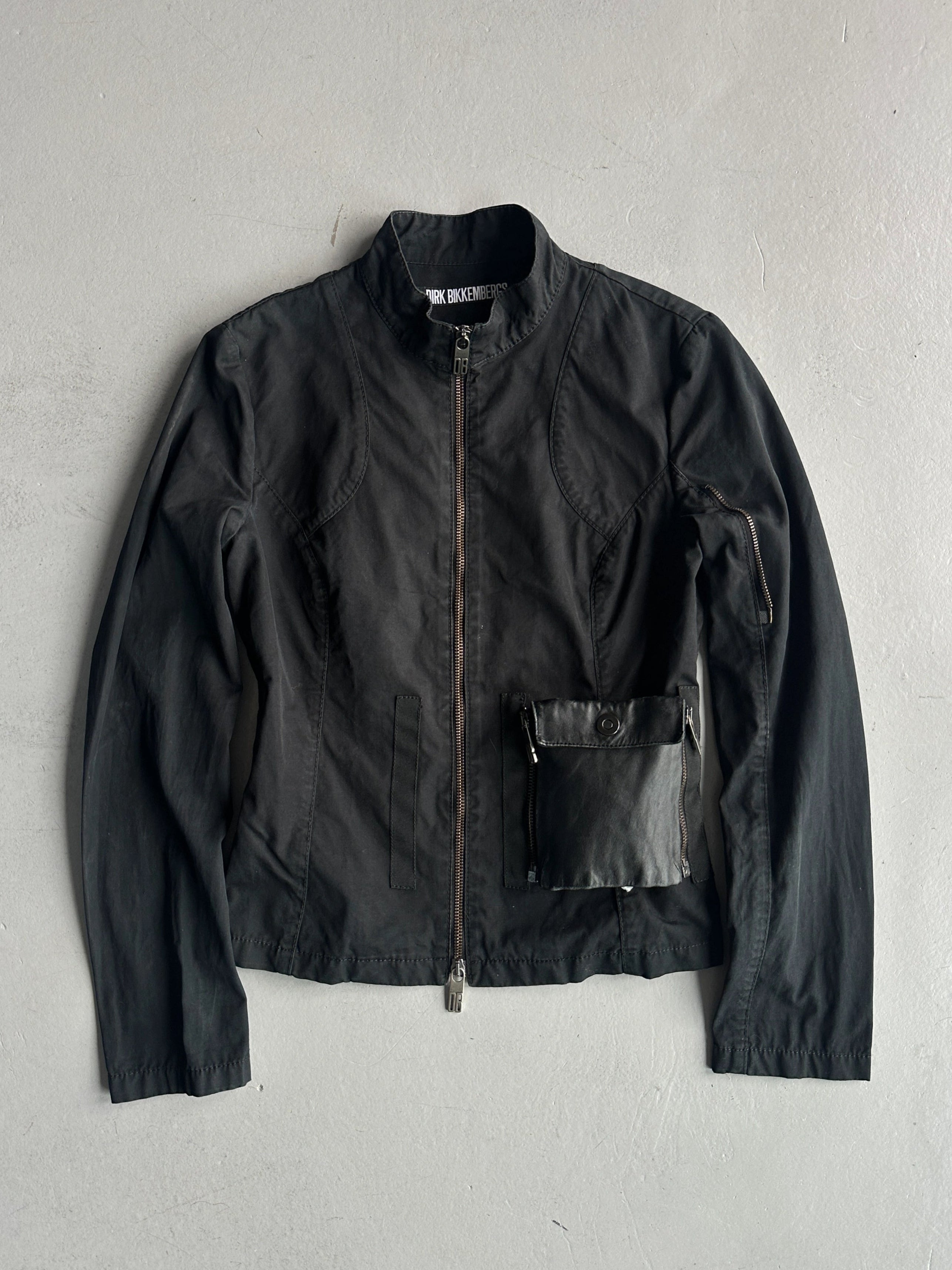 DIRK BIKKEMBERGS - 2000s LIGHT JACKET WITH LEATHER APPLIQUÉ POCKET