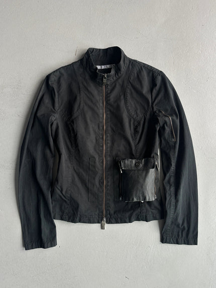 DIRK BIKKEMBERGS - 2000s LIGHT JACKET WITH LEATHER APPLIQUÉ POCKET
