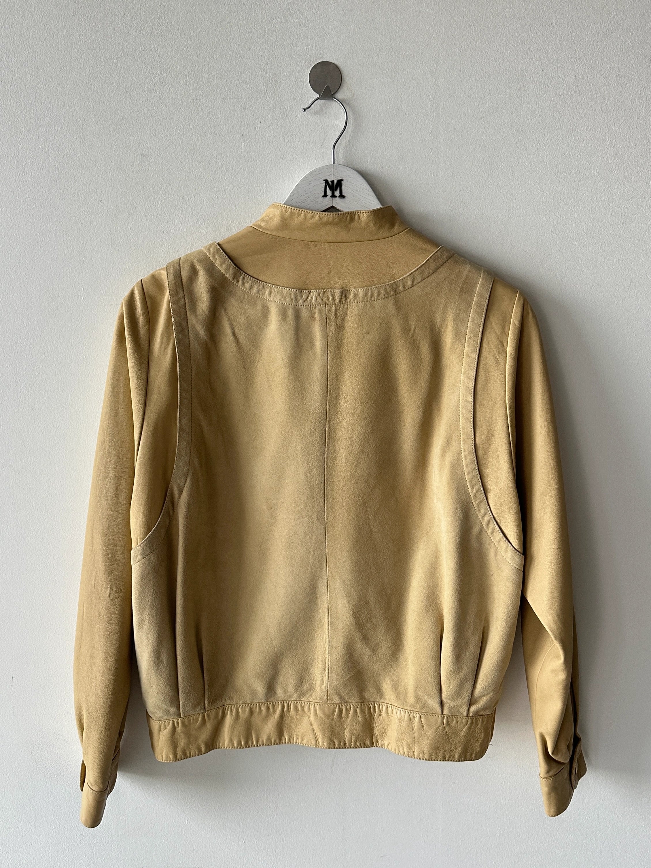 FRENCH LABEL - 1980s LEATHER JACKET WITH LAYERED SUEDE GILET