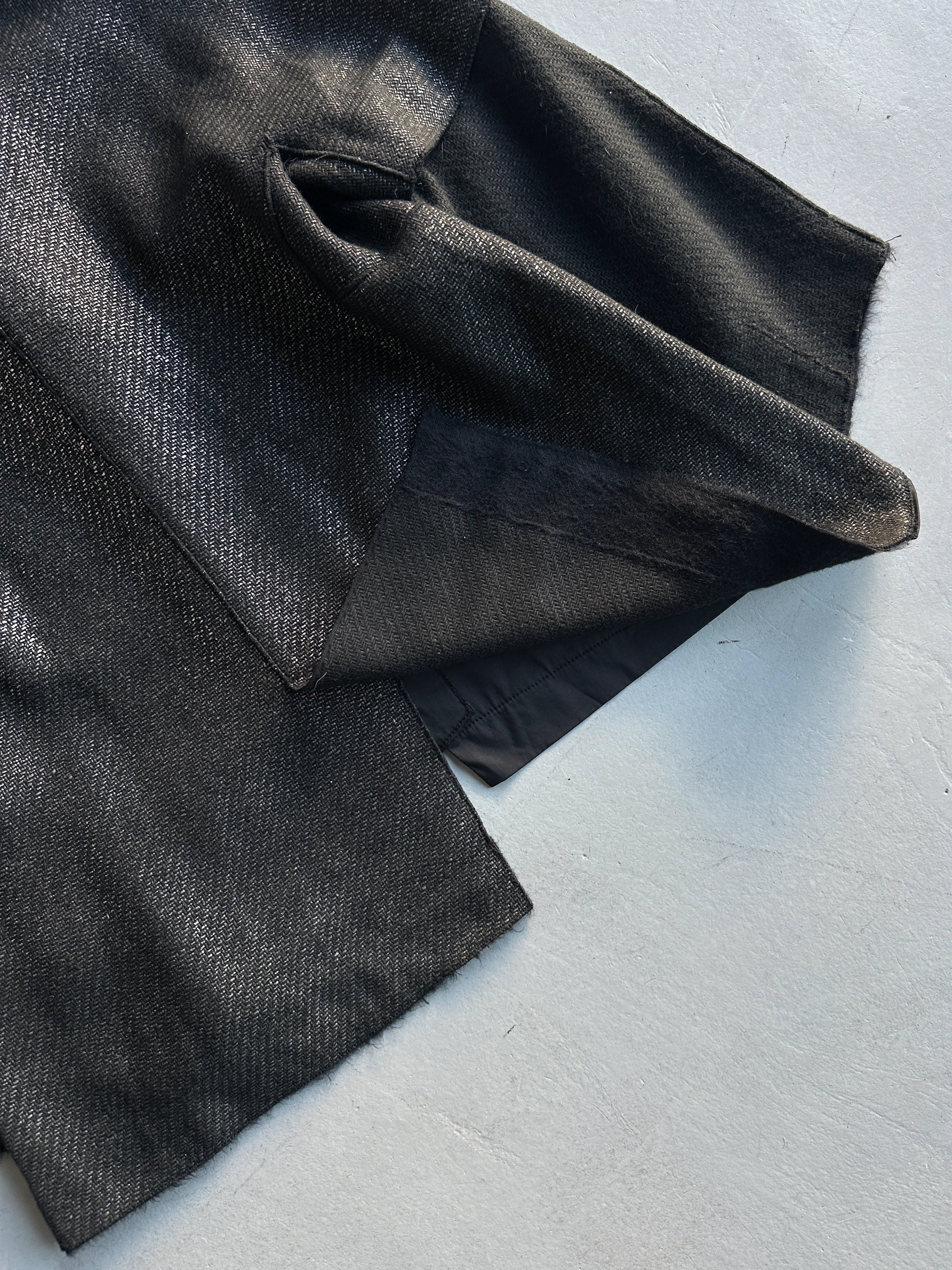 MARITHÉ + FRANÇOIS GIRBAUD - 2000s KIMONO ZIPPED CARDIGAN  WITH LAYERED SLEEVE