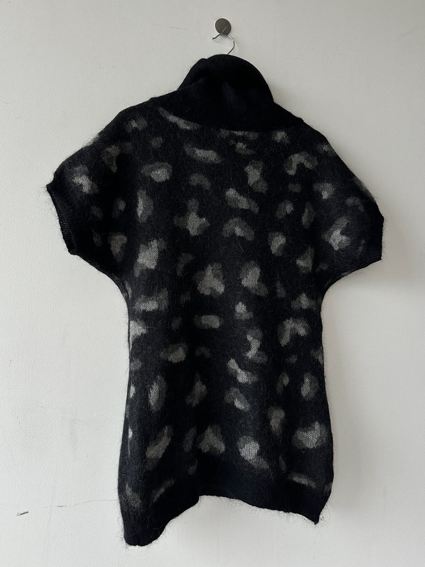 DANIELE ALESSANDRINI - 2000s FUZZY KNIT LONG VEST TOP