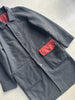 KENZO - 1990s WOOL COAT WITH CONTRASTING NYLON POCKET