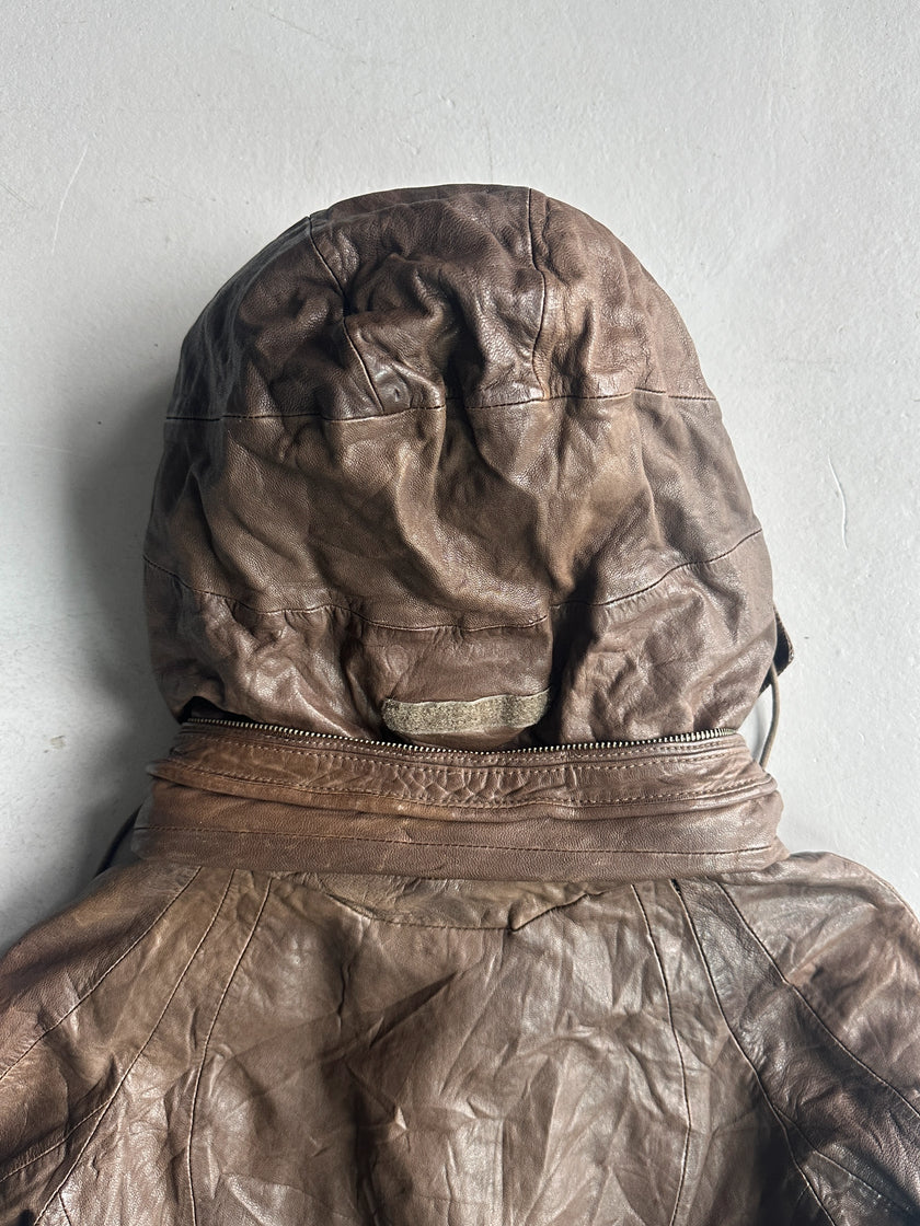 G.O.A. - 2000s HOODED LEATHER JACKET