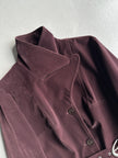 KATHARINE HAMNETT - 1990s VELVET BELTED TRENCH COAT
