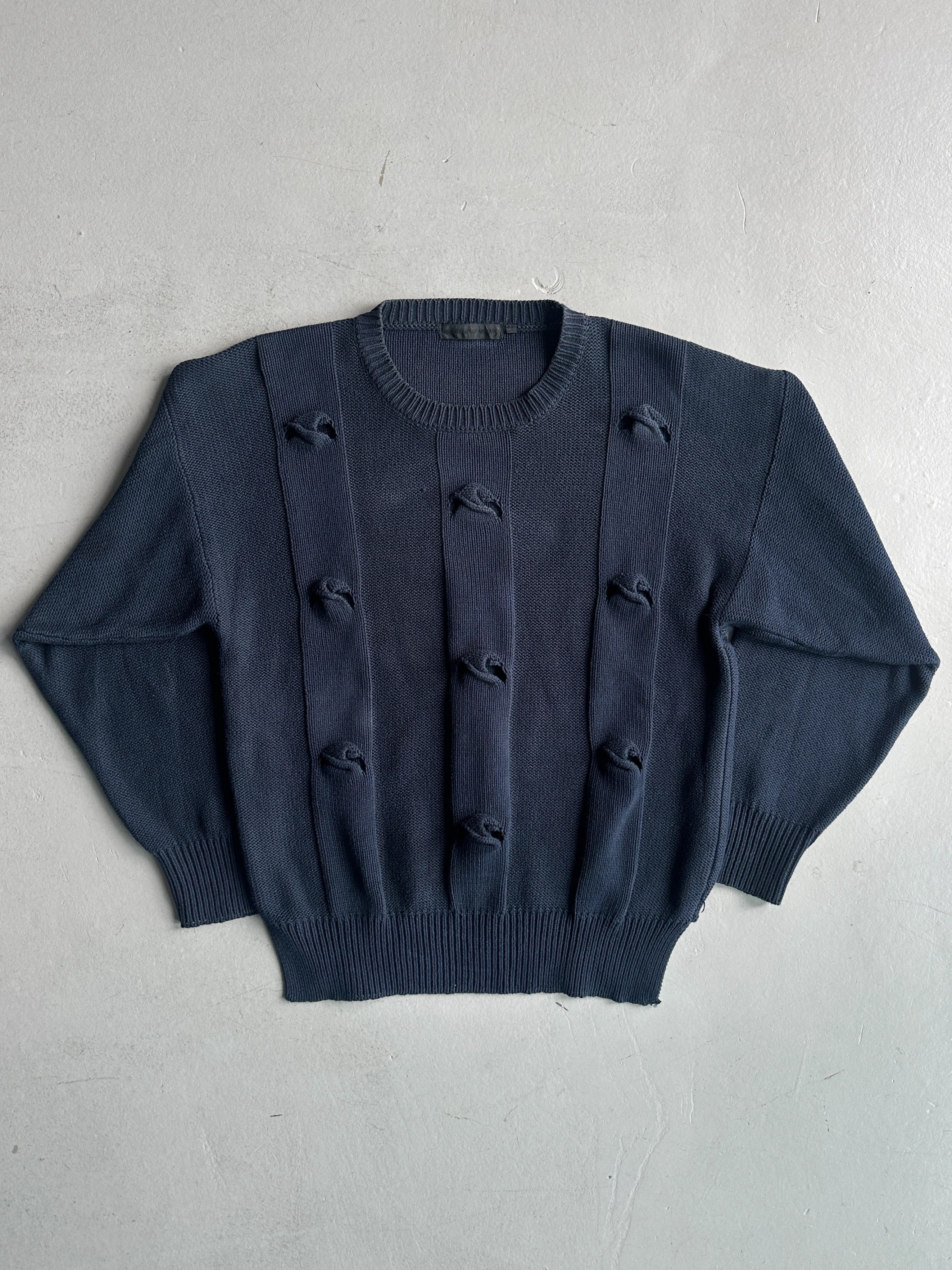 EMPORIO ARMANI - 1990s RAISED KNOT FRONT KNIT JUMPER