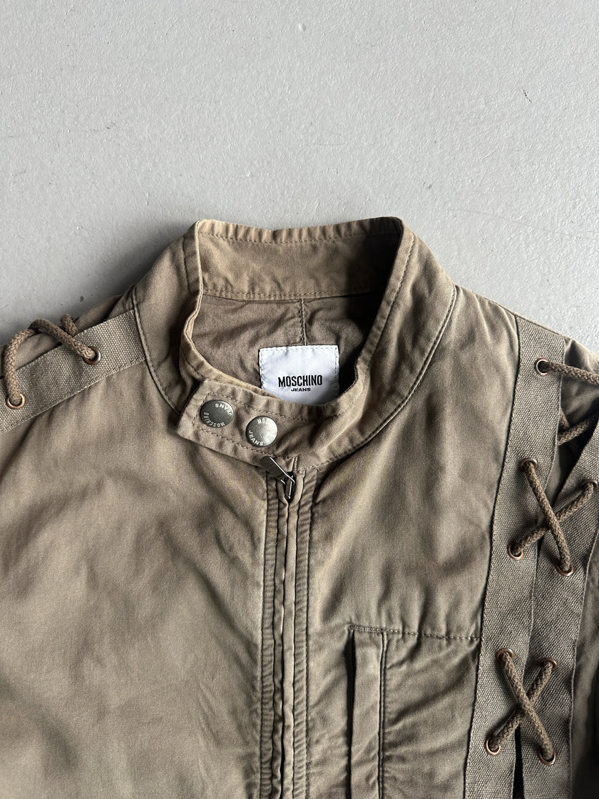 MOSCHINO JEANS MAN - 2000s LACED BIKER JACKET