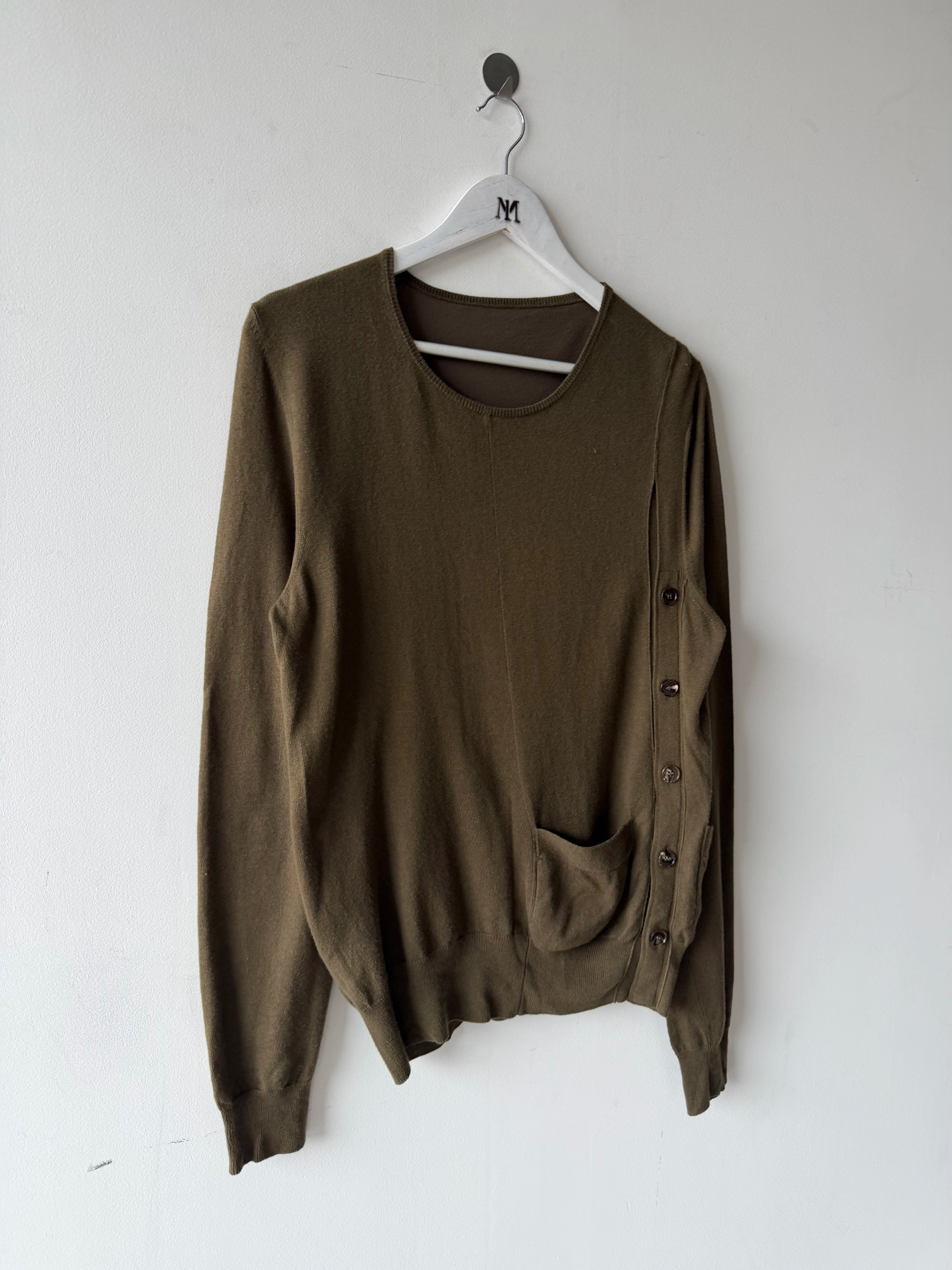 MARTIN MARGIELA - S/S 2017 DECONSTRUCTED SOFT KNIT JUMPER WITH SIDE BUTTONS