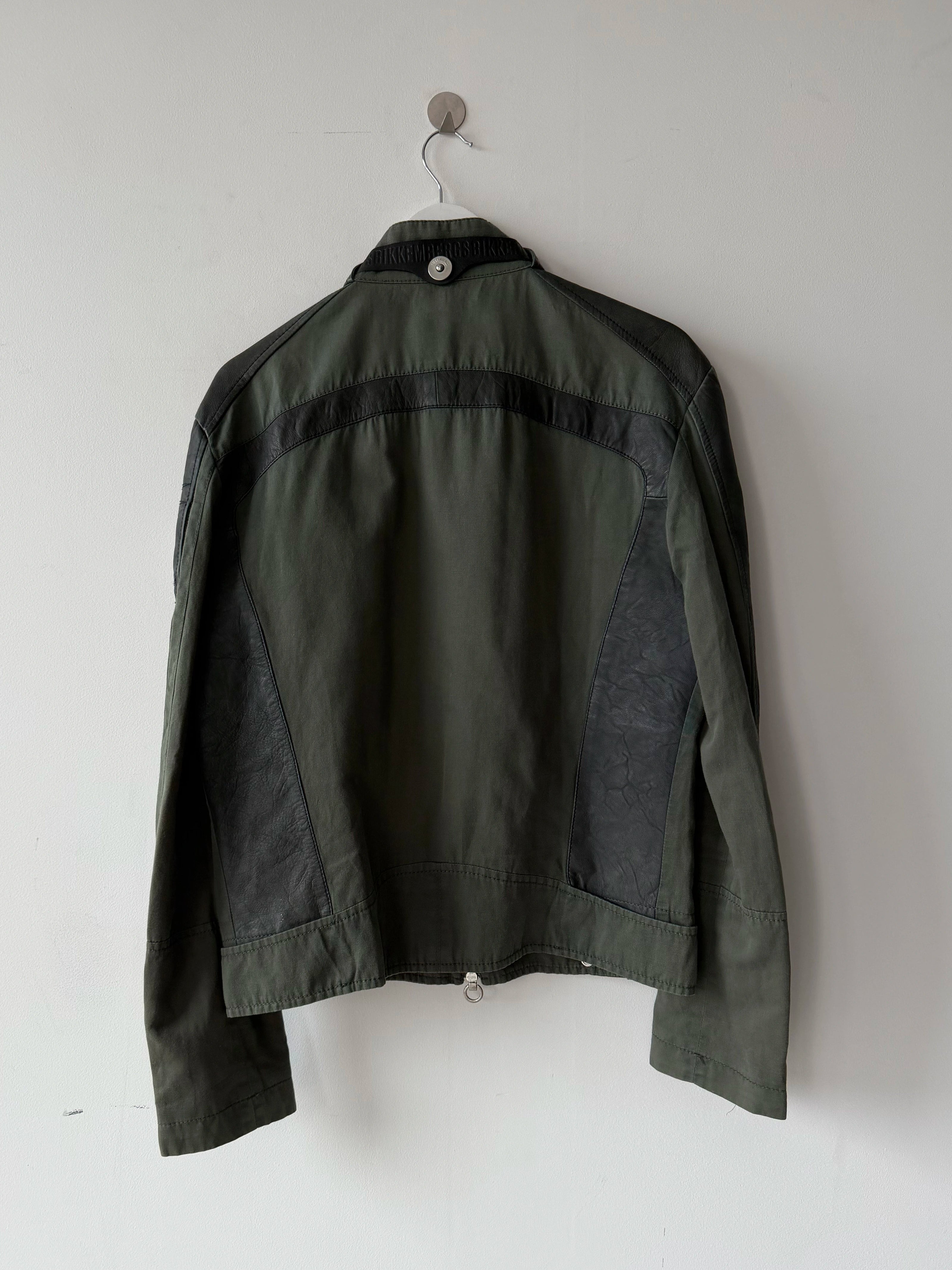 BIKKEMBERGS - S/S 2007 BIKER JACKET WITH LEATHER DETAILS