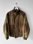 FRENCH LABEL 1980s PANELED BOMBER JACKET WITH SUEDE FRONT
