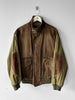 FRENCH LABEL 1980s PANELED BOMBER JACKET WITH SUEDE FRONT