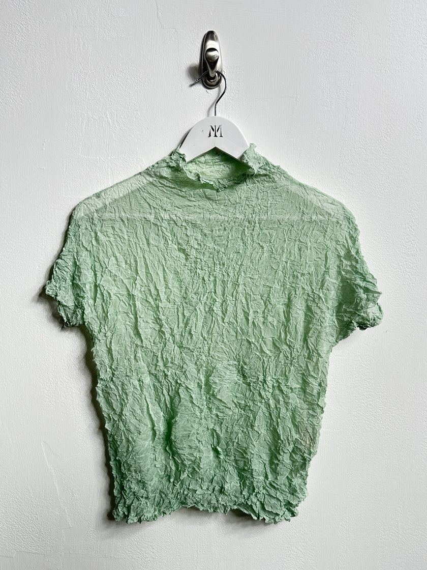ISSEY MIYAKE PERMANENTE - S/S 1989 SHORT SLEEVE CRINKLED TOP