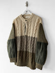ICEBERG BY J.C. DE CASTELBAJAC - 1980s COLOR BLOCK PANELLED KNIT JUMPER WITH CORDUROY PANELS
