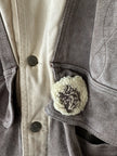 DIESEL - 1980s BOMBER JACKET WITH LAYERED SUEDE PANEL FRONT