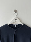 EMPORIO ARMANI - 1980s OPEN SLIT FRONT CROP FIT LONG SLEEVE TOP