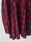 ZUCCA - early 2000s PLAID LONG SLEEVE TOP WITH FLARED HEM