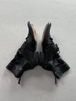 MARITHÉ + FRANÇOIS GIRBAUD - early 2000s SOFT LEATHER ANKLE BOOTS WITH LACE WRAPAROUND DETAILING