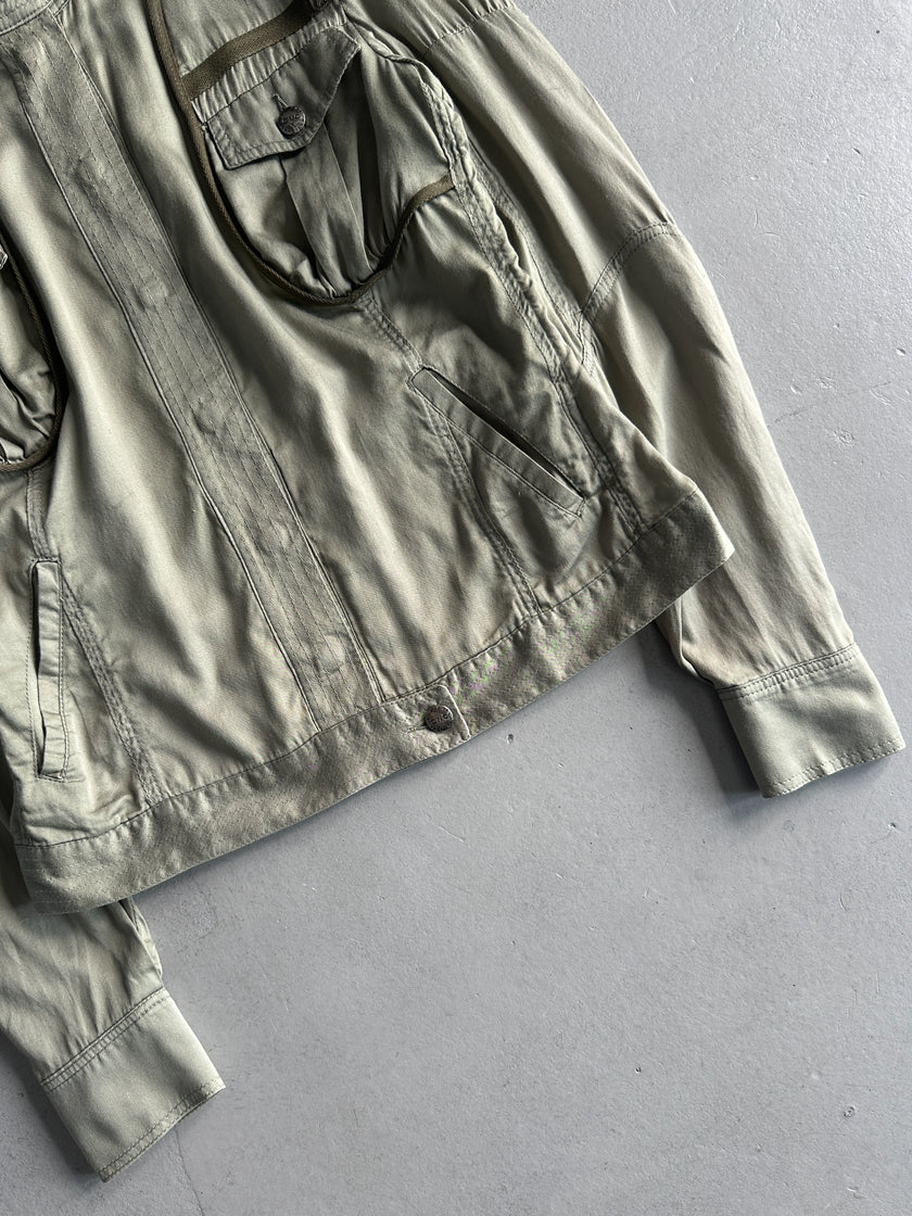 C’N’C COSTUME NATIONAL - 2000s CONTRASTING GREEN LIGHT JACKET