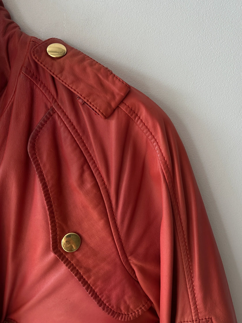 GUCCI - S/S 2009 ROLLED UP SLEEVE SOFT LEATHER BIKER JACKET