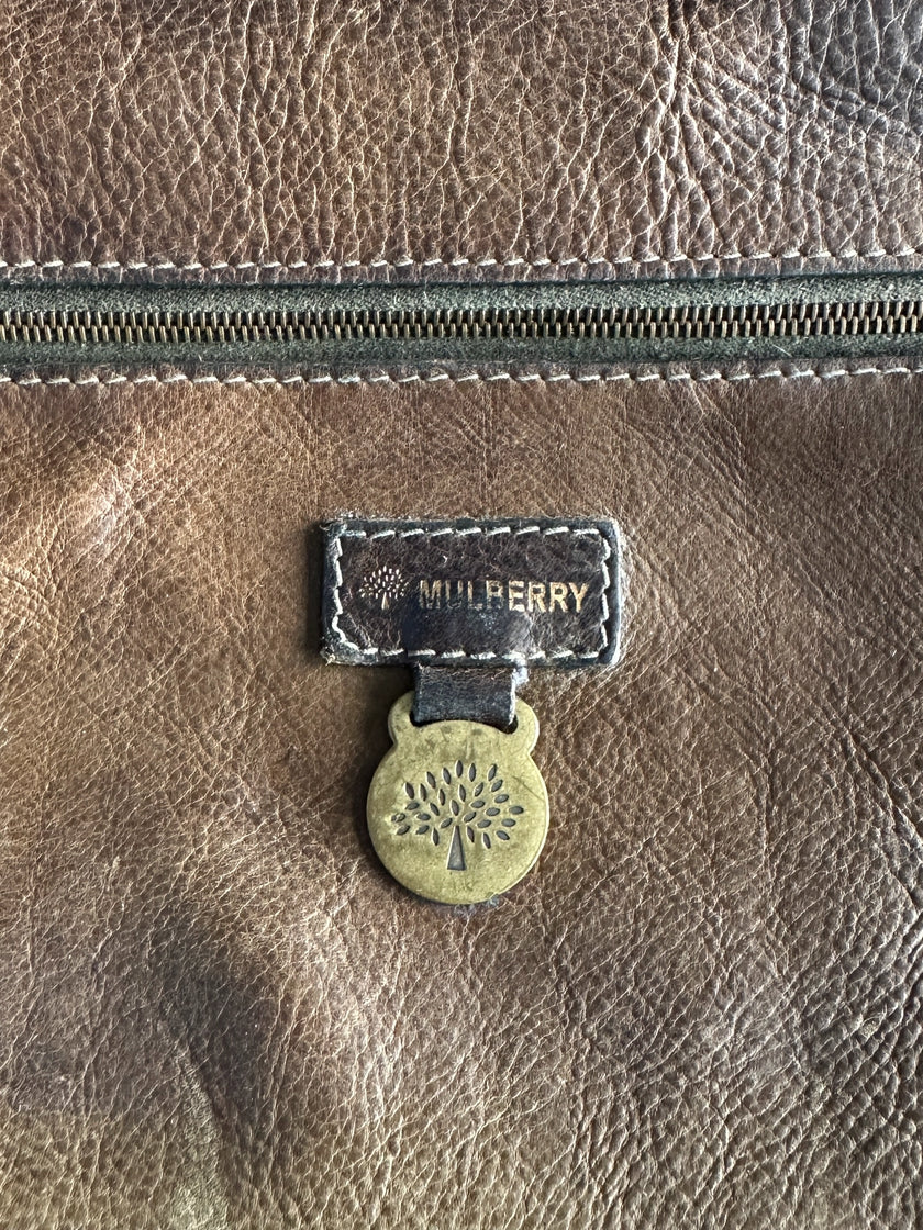 MULBERRY - 1990 DISTRESSED LEATHER ROXANNE BAG