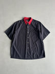 COMME DES GARÇONS HOMME - S/S 1991 CONTRASTING COLLAR SHORT SLEEVE SHIRT