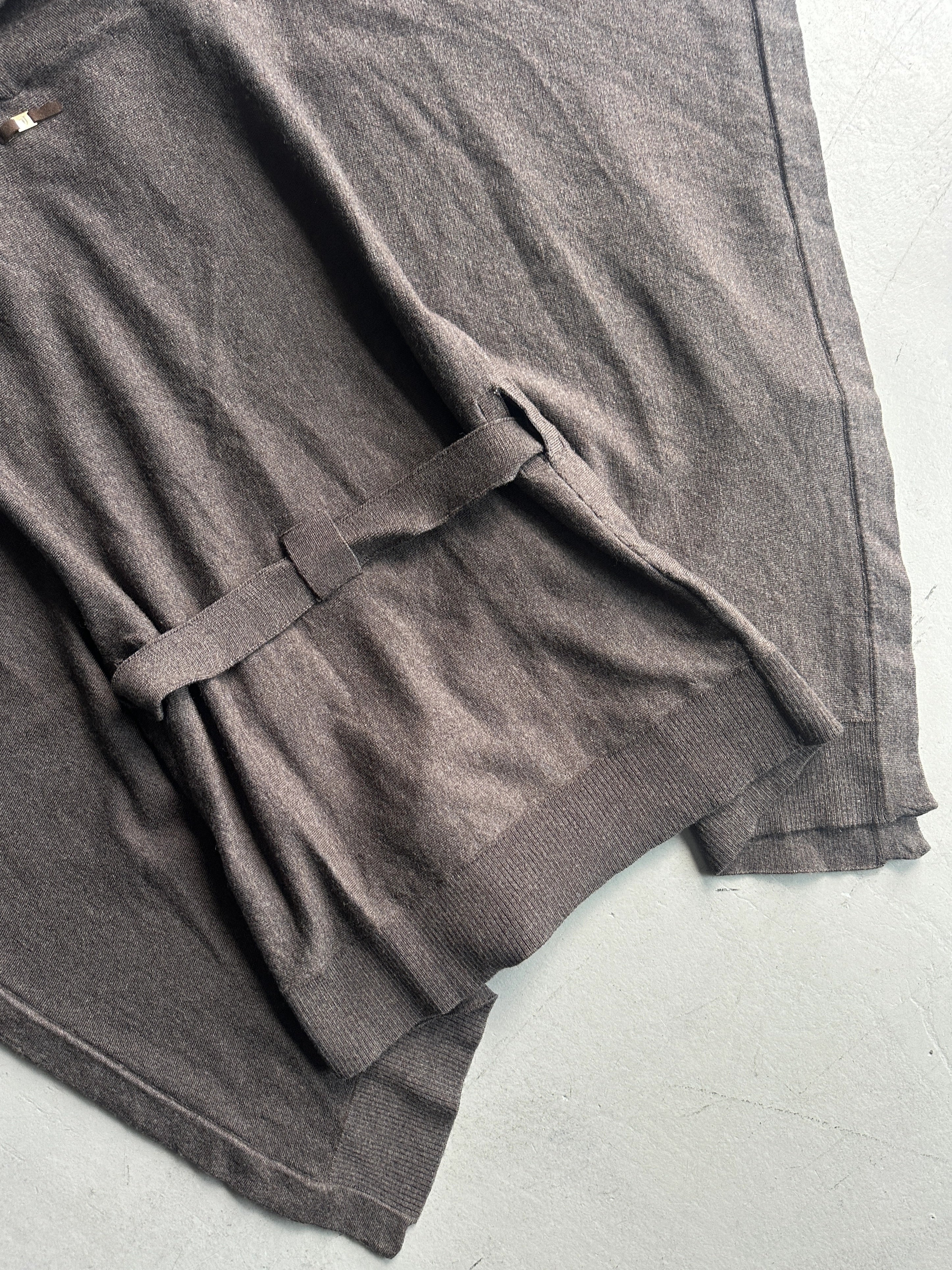 TRUSSARDI - 2000s PONCHO JUMPER WITH WAIST TIE