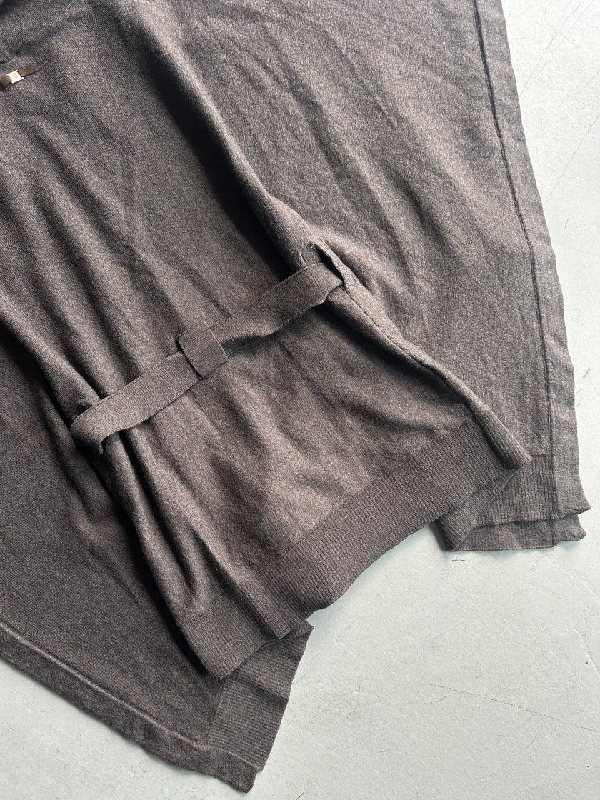 TRUSSARDI - 2000s PONCHO JUMPER WITH WAIST TIE