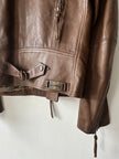GIANFRANCO FERRÉ - early 2000s ASYMMETRICAL FRONT LEATHER BIKER JACKET