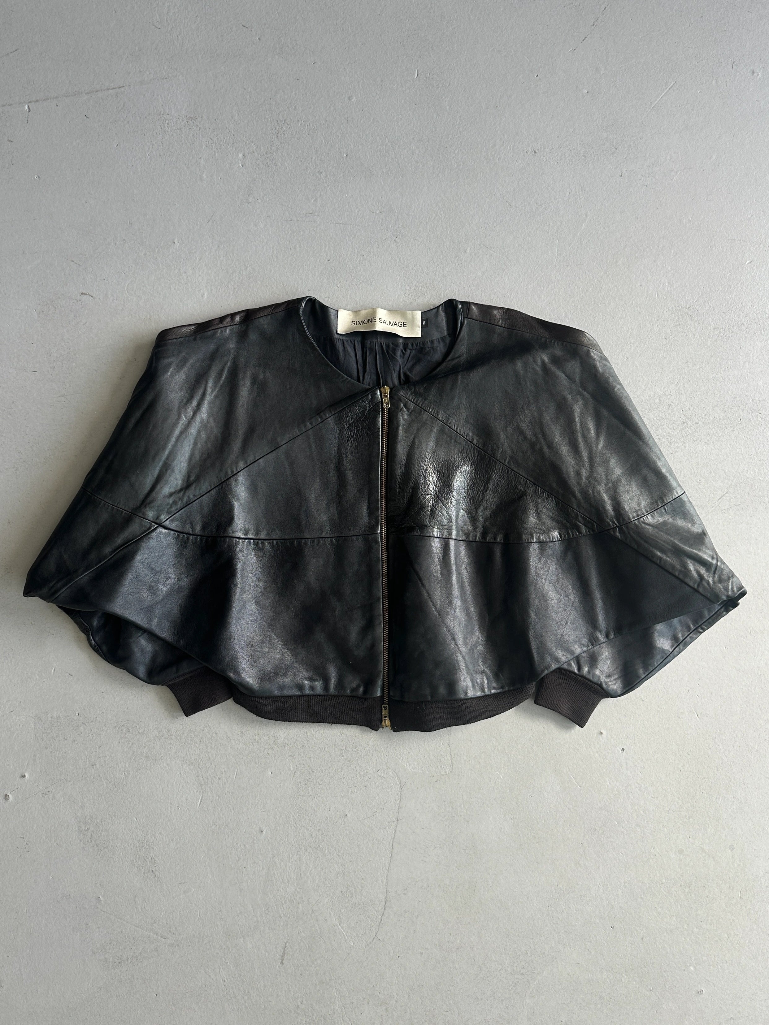 SIMONE SAUVAGE - 2000s BOXY FIT LEATHER JACKET
