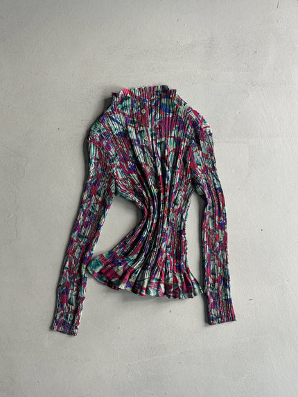 ISSEY MIYAKE FÈTE - S/S 2008 ABSTRACT PRINT BUTTONED BLOUSE