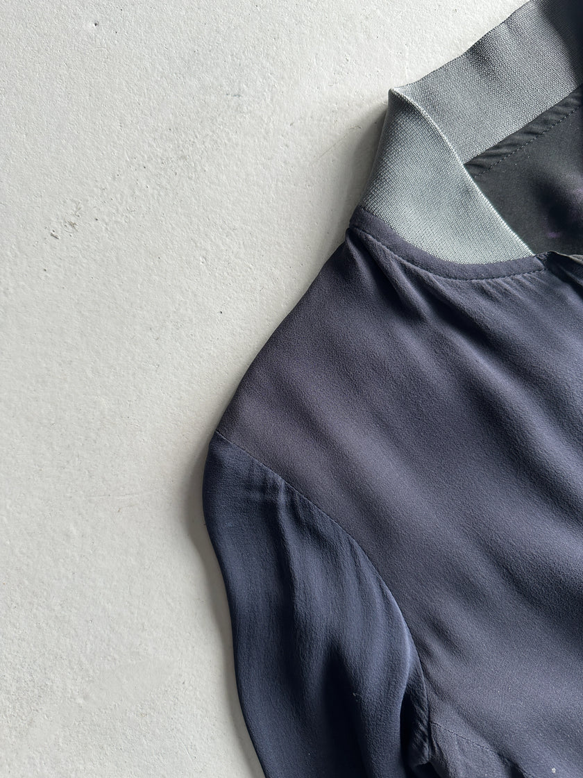 YOHJI YAMAMOTO - S/S 2001 ASYMMETRICAL SILK BLOUSE CARDIGAN