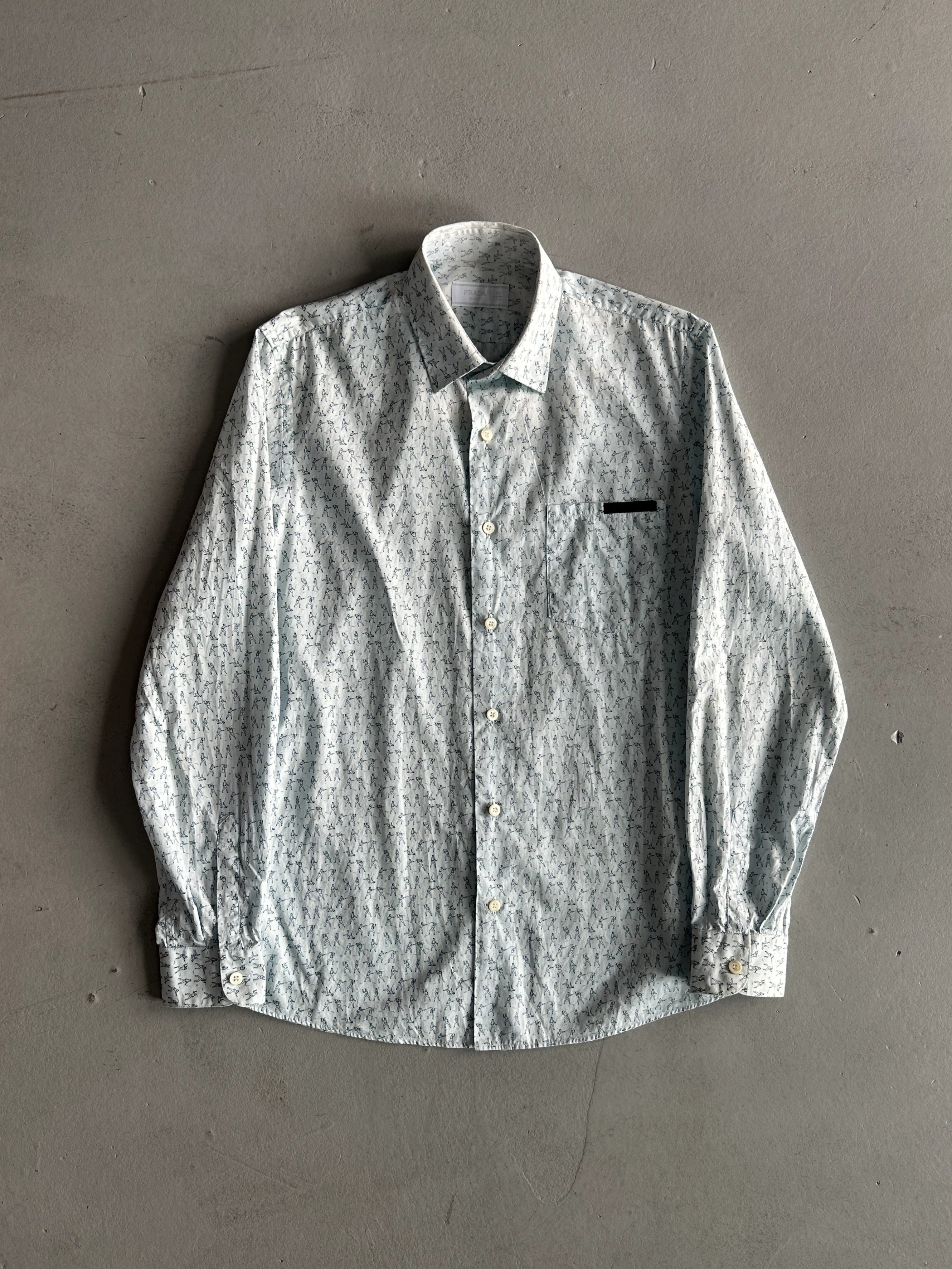 PRADA - S/S 2012 COMBAT PRINT LONG SLEEVE SHIRT