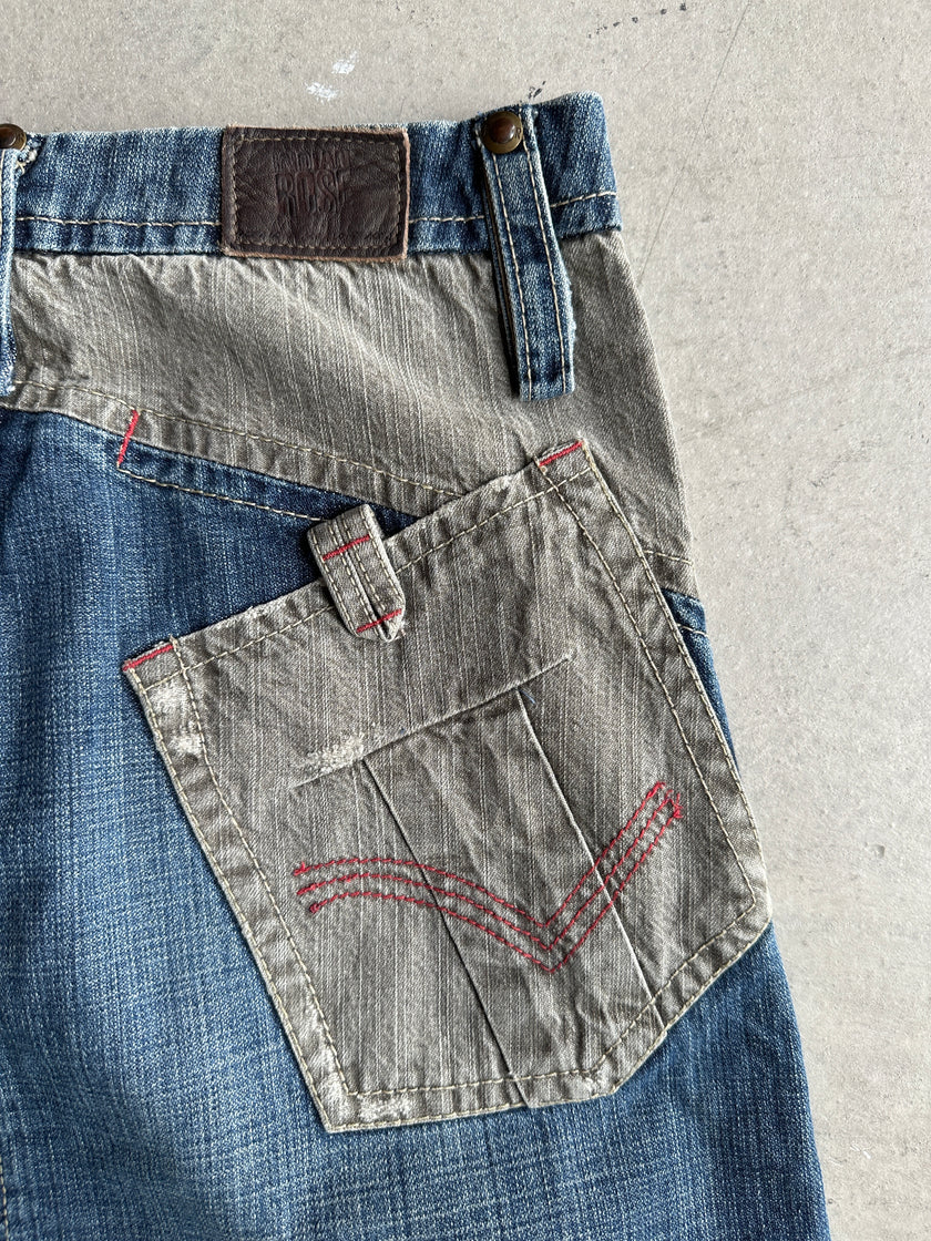 2000s ASYMMETRICAL DENIM SKIRT