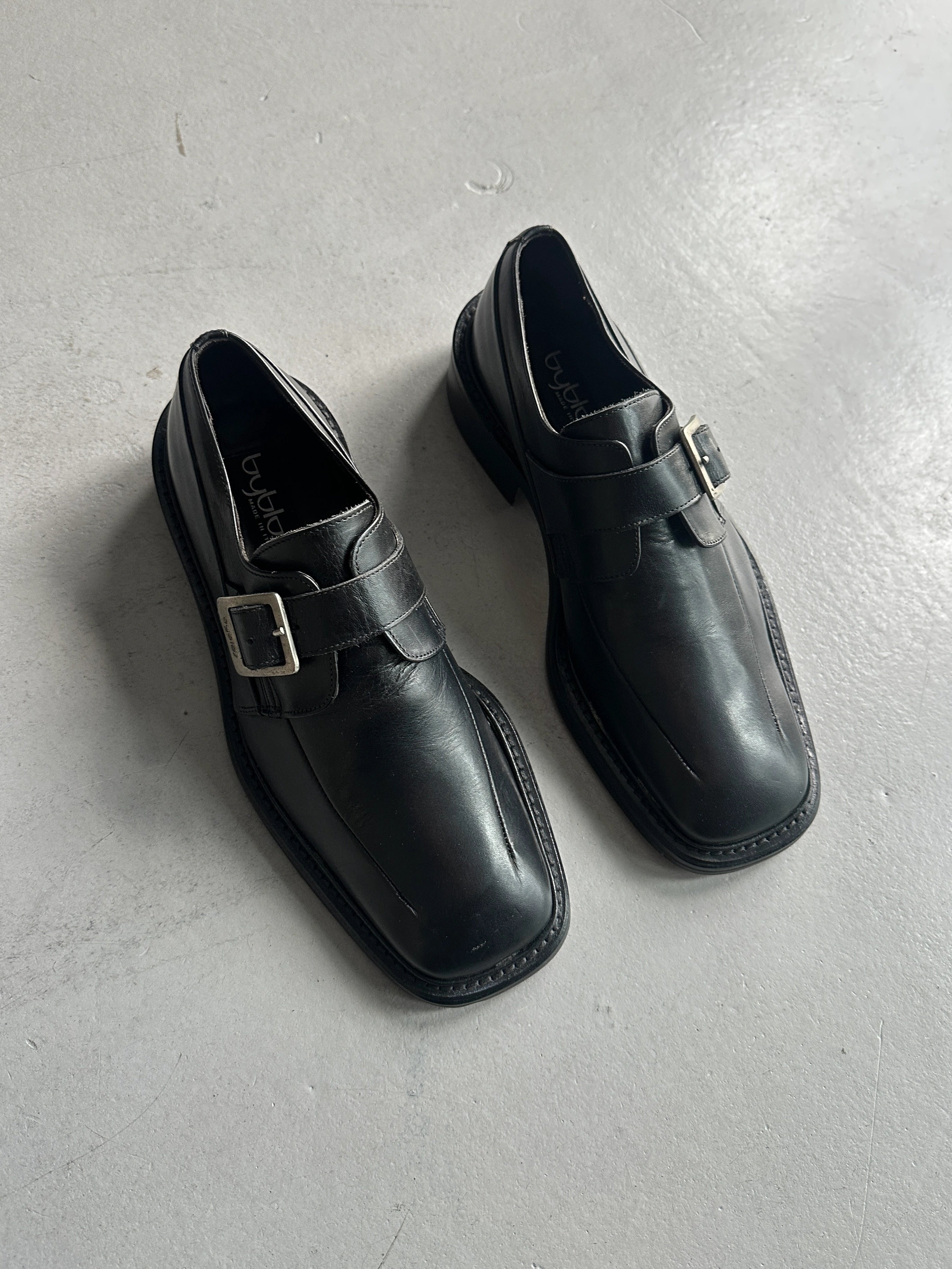 BYBLOS - 1980s MONK LEATHER SHOES