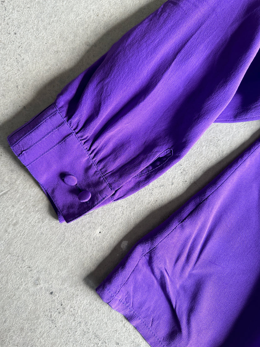 1980s SILK BLOUSE WITH PETER PAN COLLAR