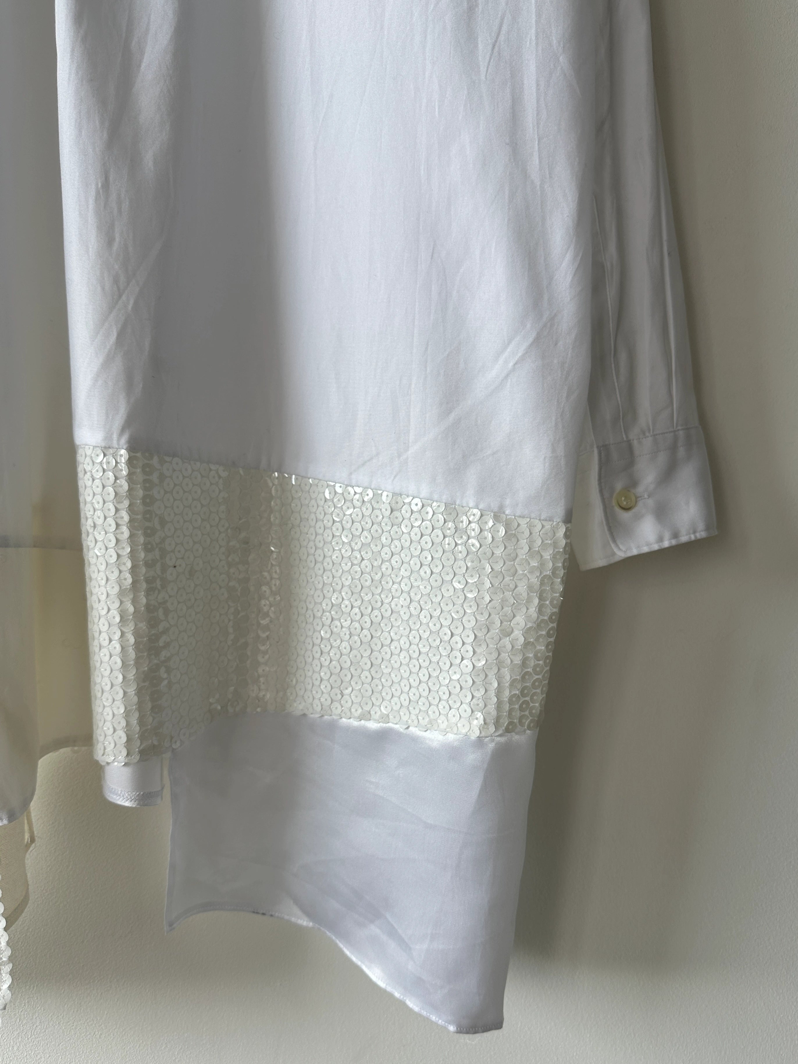 COMME DES GARÇONS - F/W 2024 ASYMMETRICAL SHIRT WITH PATCHWORK HEM PANELS