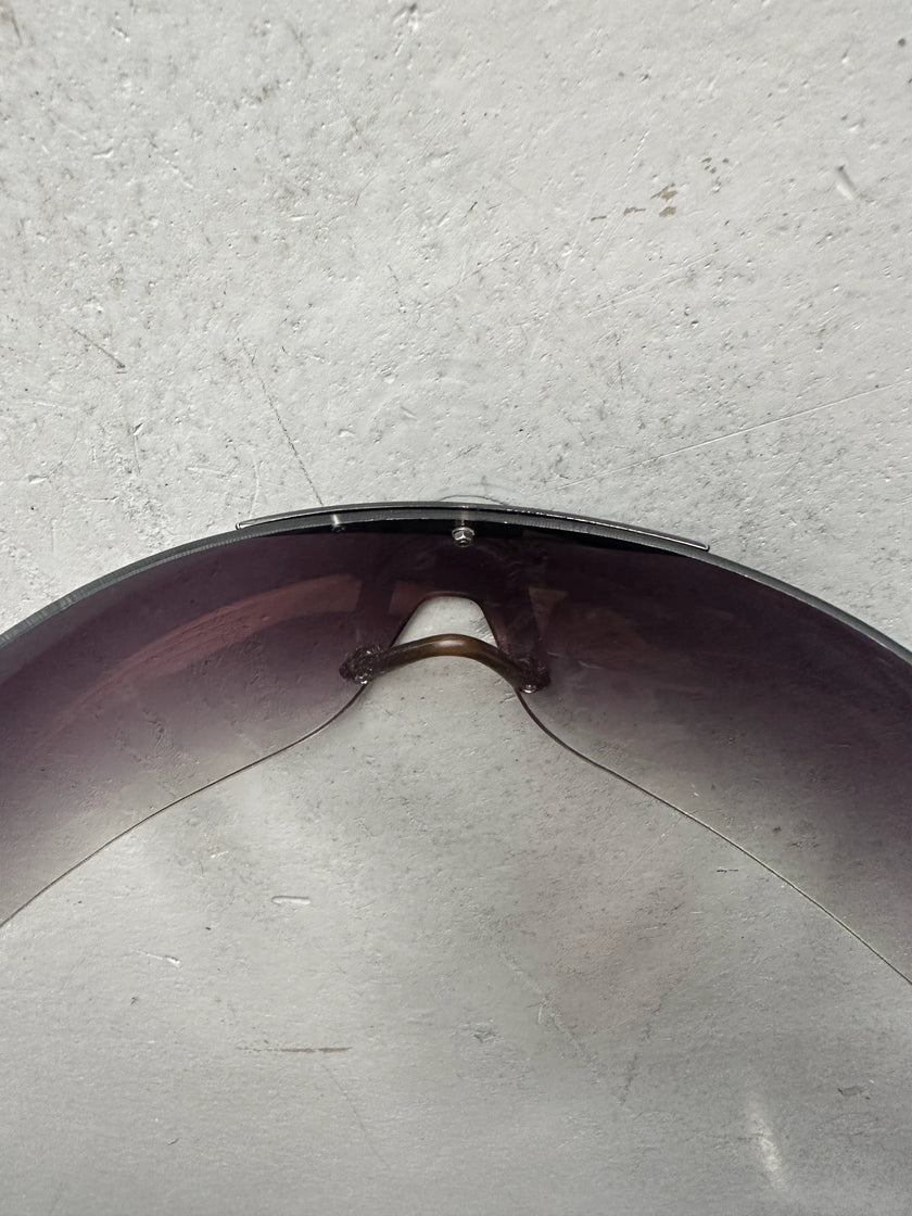 EMPORIO ARMANI  - 1990s OVERSIZED SHIELD SUNGLASSES