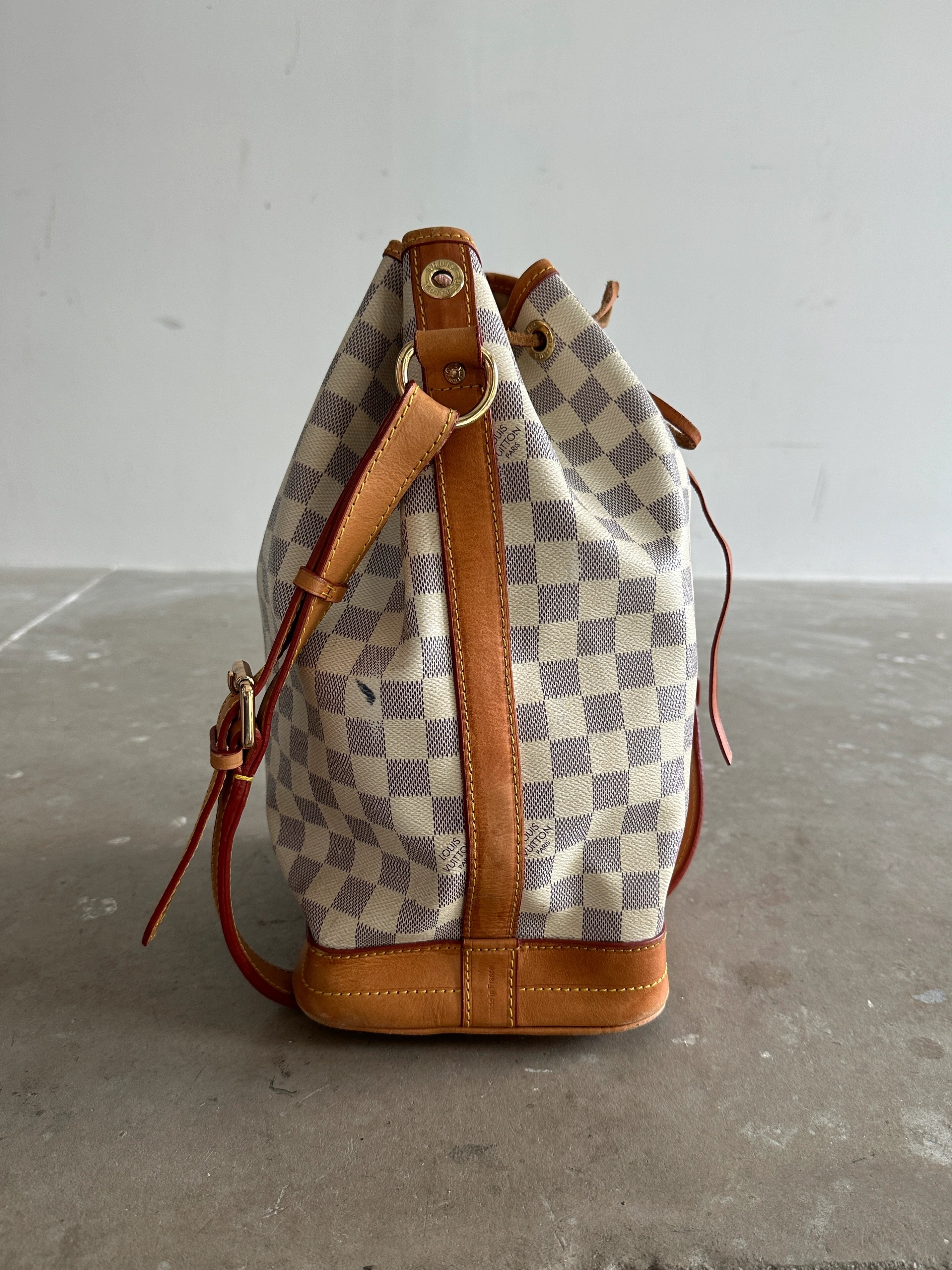 LOUIS VUITTON - 1998 NOÉ DAMIER AZUR COATED CANVAS BUCKET BAG