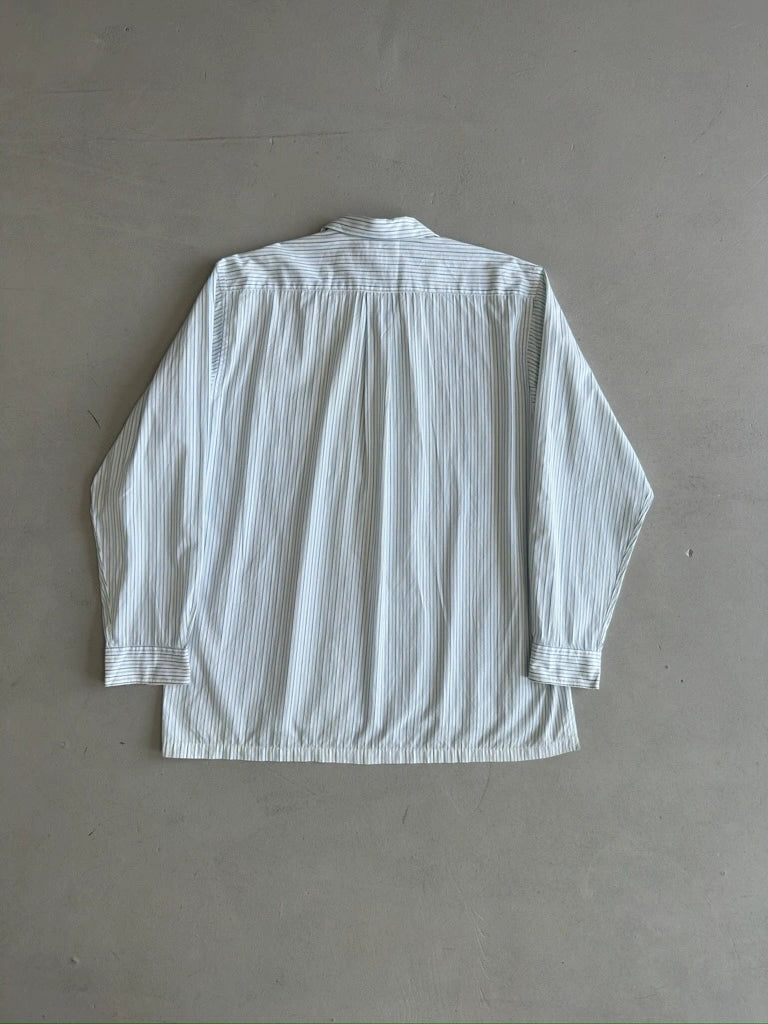 COMME DES GARÇONS - F/W 2009 OVERSIZED STRIPED SHIRT WITH ZIP CONTRASTING PANEL