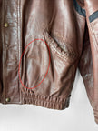 ICEBERG - 1980s LEATHER BOMBER JACKET WITH SHEARLING COLLAR