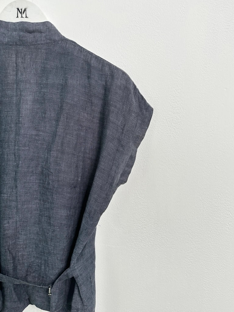 ISSEY MIYAKE - 1980s HEMP WRAP TOP WITH BACK WAIST