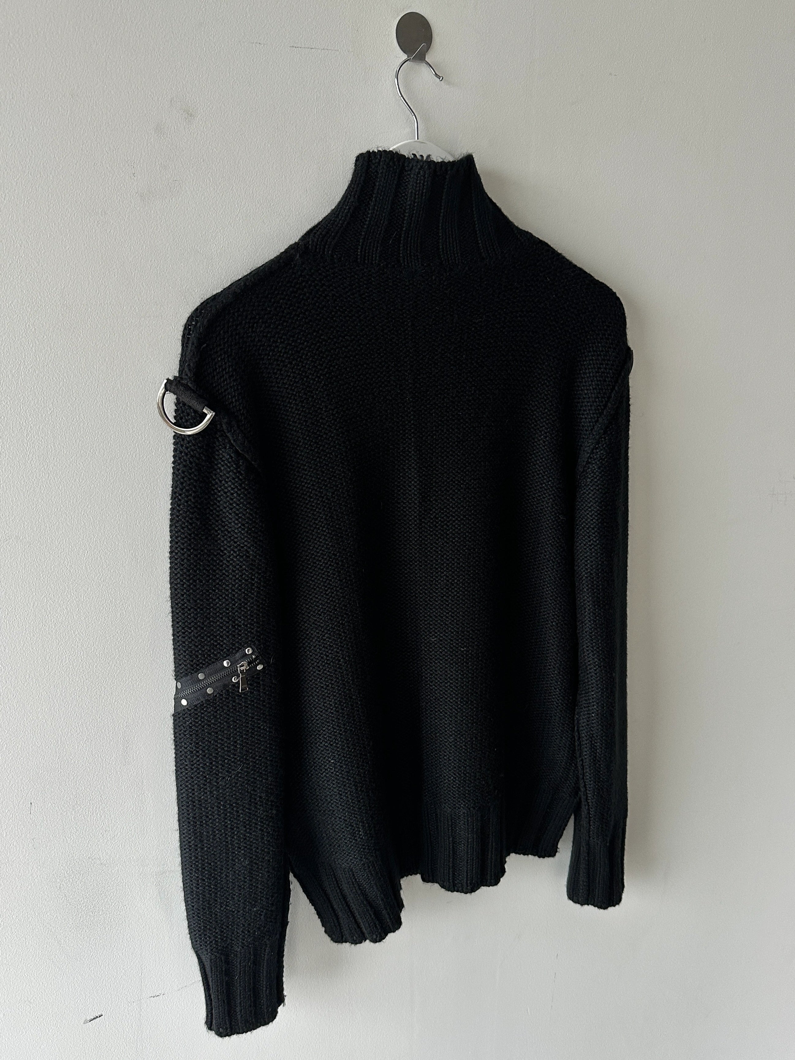 JOHN RICHMOND - F/W 2003 HIGH NECK CHUNKY KNIT BONDAGE JUMPER