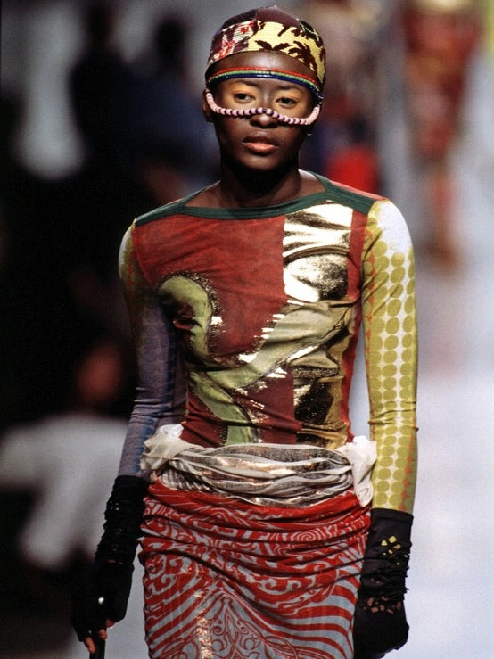 JEAN PAUL GAULTIER MAILLE - S/S 1996 LONG SLEEVE MESH TOP