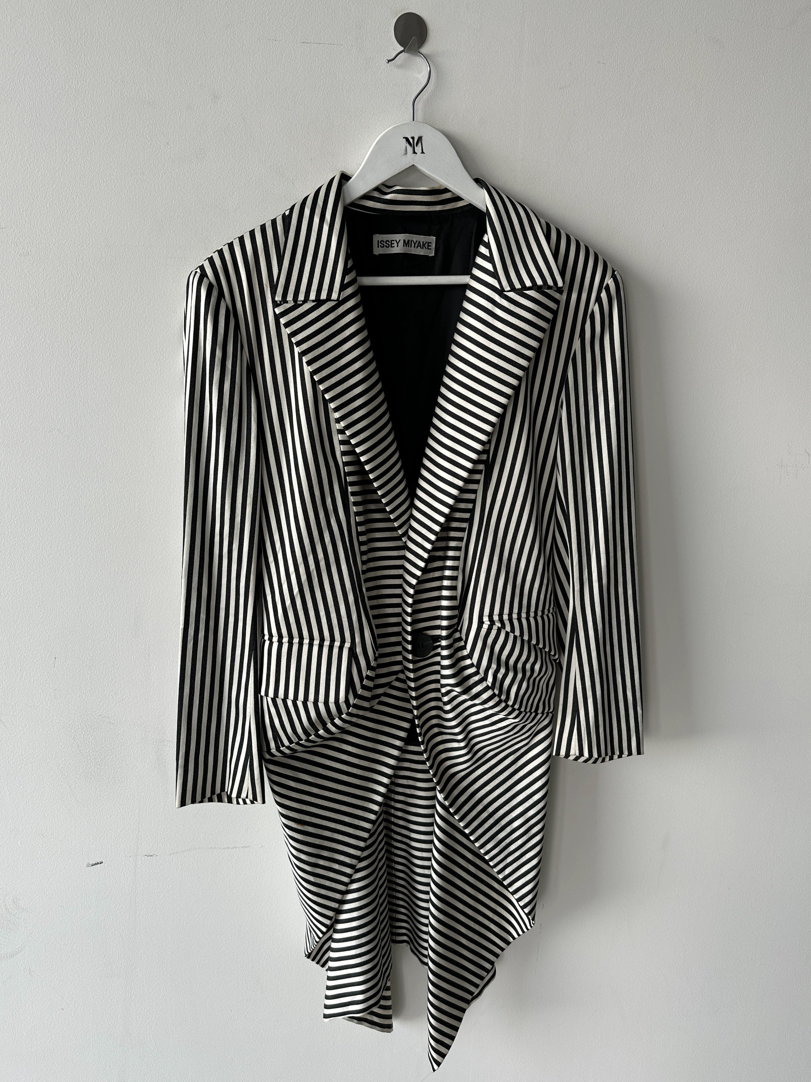 ISSEY MIYAKE - F/W 1995 TAILCOAT STRIPED BLAZER